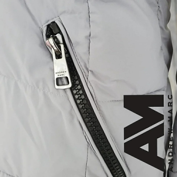 Andrew Marc | Hooded Long Stretch Parka | Sorona Fill | Grey | NWT - Picture 5 of 9